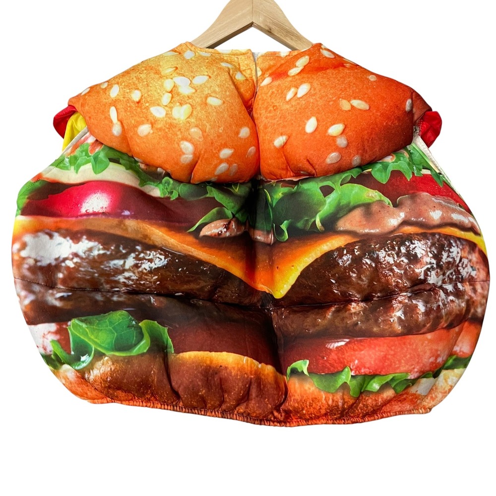 Hamburger Halloween Costume Children Novelty Food One Size 4-10 Kids Girl Boy - Picture 2 of 16